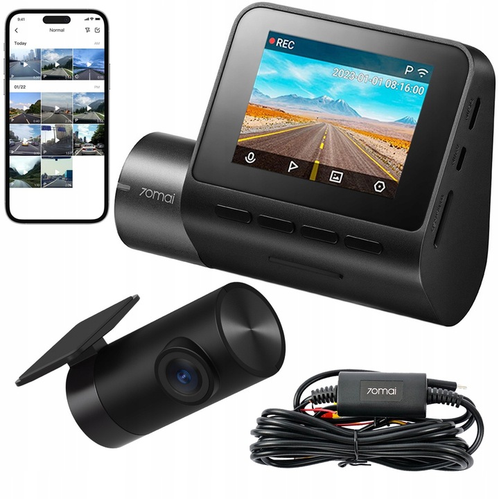 70mai Wideorejestrator samochodowy rejestrator jazdy A200 + cofania + UP03