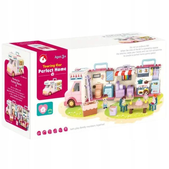 SAMOCHÓD TURYSTYCZNY KAMPER ZESTAW KEMPINGOWY FIGURKI DOMEK PIKNIK MELODIE