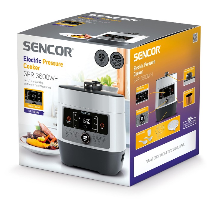 Multicooker szybkowar elektryczny 1000W 5,7L 14 PROGRAMÓW Sencor SPR 3600WH