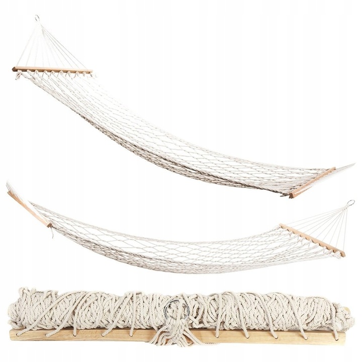 Klasyczny siateczkowy hamak RETRO ecru boho