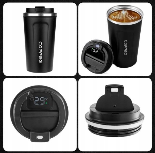 KUBEK TERMICZNY TERMOS 500 ML WYŚWIETLACZ TEMPERATURY NA KAWĘ HERBATĘ