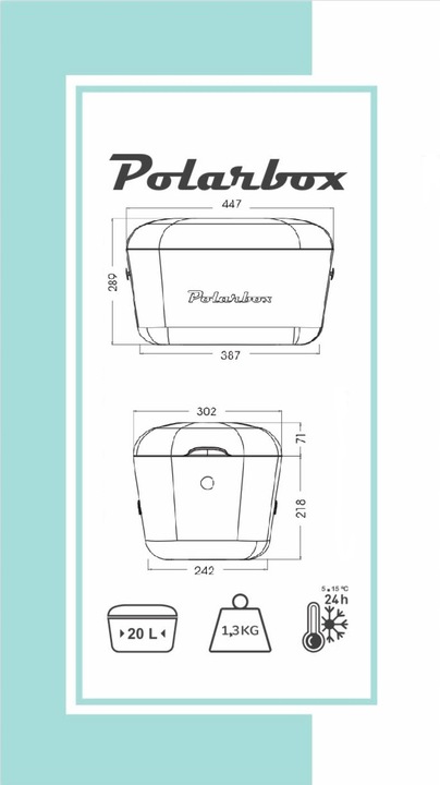 Lodówka turystyczna POLARBOX morski + brąz 20L