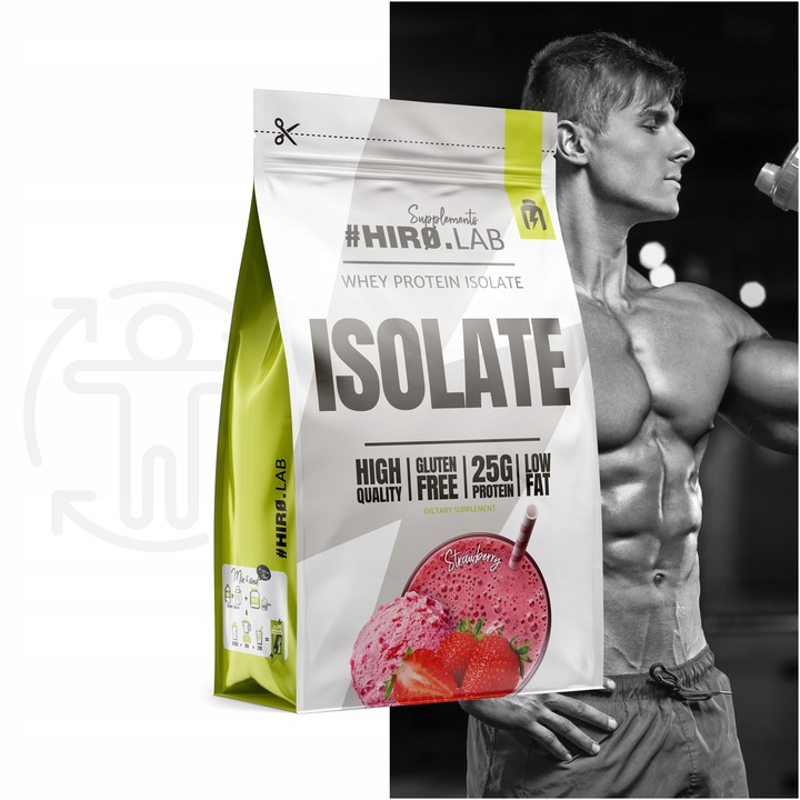 Izolat Białka BIAŁKO 700 g WPI ISO Whey Protein Isolate Truskawka HIRO