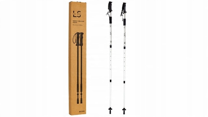 KIJE TREKKINGOWE DO NORDIC WALKING LINE SPORT REGULOWANE LEKKIE SREBRNE