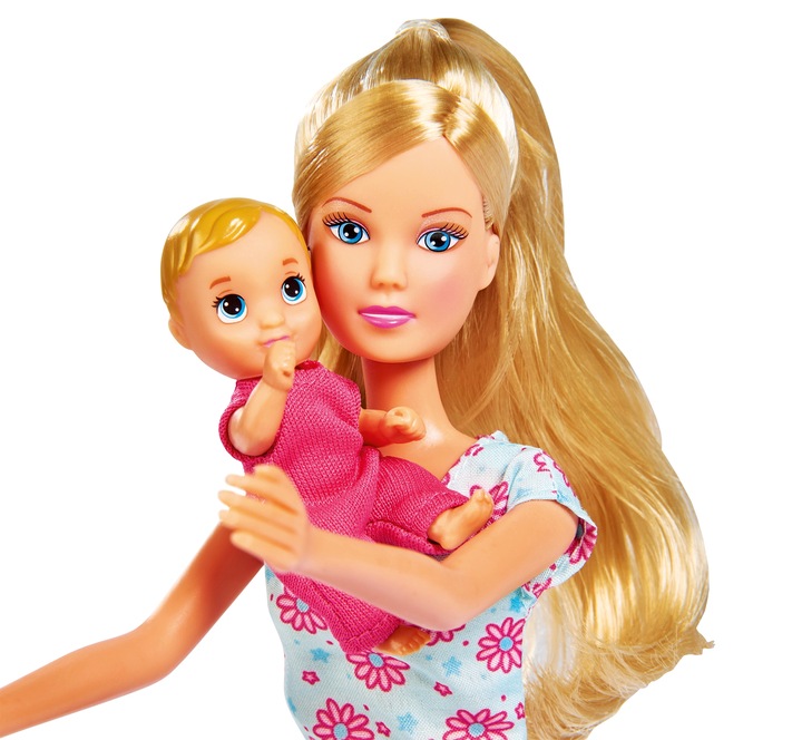 STEFFI DUŻY ZESTAW DZIECIĘCY POKÓJ LALKA BOBASY + WÓZEK ŁÓŻECZKO DLA LALEK