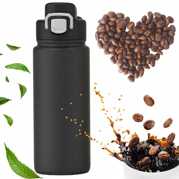 KUBEK TERMICZNY TERMOS STALOWY 100% SZCZELNY pojemny bidon KAMILLE 600 ml