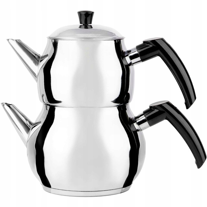 CZAJNICZKI TURECKIE PODWÓJNE DO HERBATY 1L INDUKCJA GAZ DWIE POKRYWKI MINI