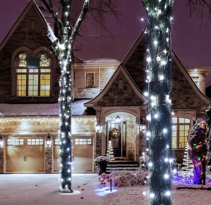 LAMPKI CHOINKOWE 200 LED FLASH ZEWNĘTRZNE WEWNĘTRZNE ŚWIĄTECZNE BIAŁY ZIMNY