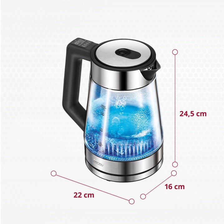 Czajnik elektryczny bezprzewodowy regulacja temperatury szklany MPM MCZ-116