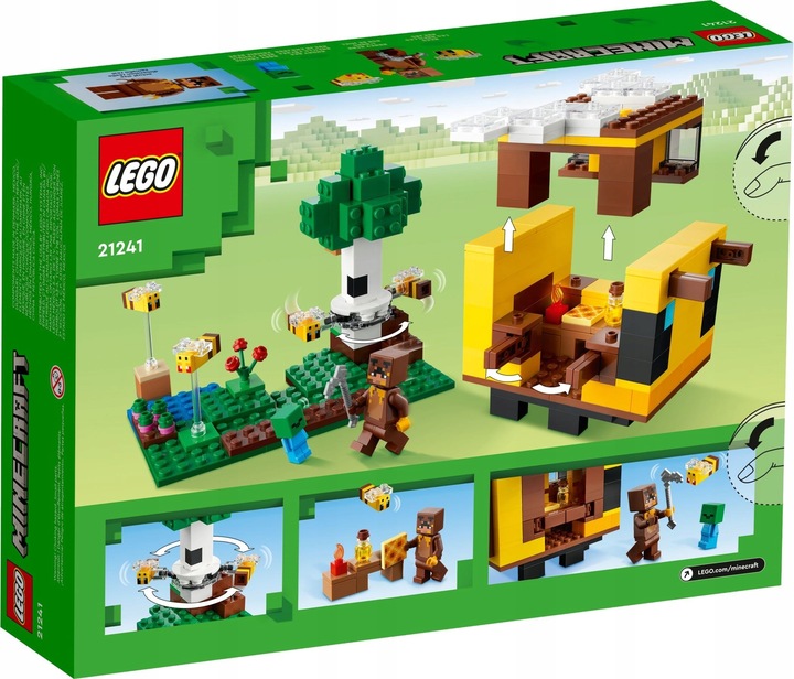 LEGO MINECRAFT KLOCKI 21241 PSZCZOŁY UL PASIEKA + TORBA PREZENTOWA LEGO