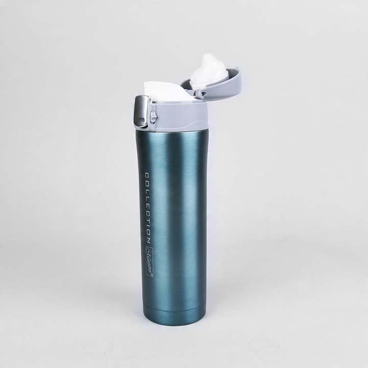 Elegancki Niebieski KUBEK TERMICZNY 450ml TERMOS Stalowy Bidon Maestro Blue