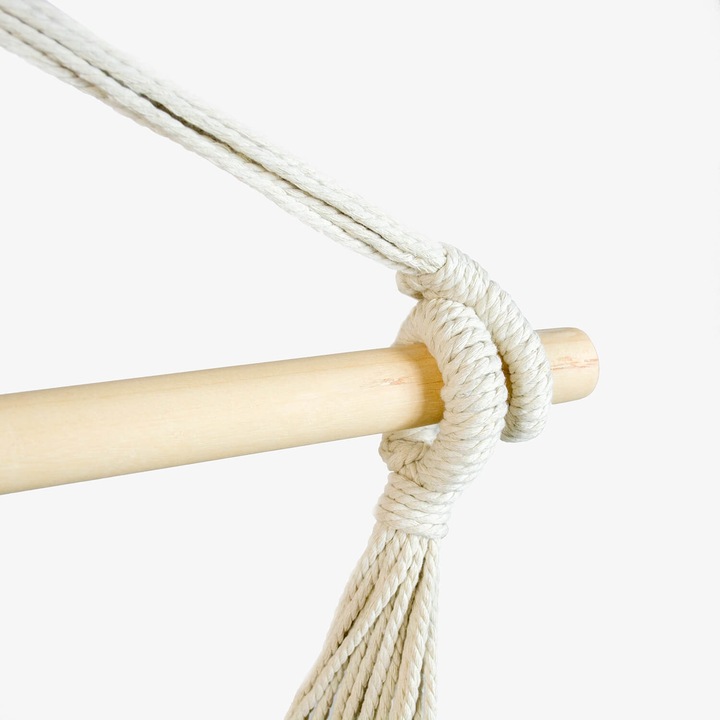 FOTEL WISZĄCY OGRODOWY BUJANY KOKON KRZESŁO BRAZYLIJSKIE HUŚTAWKA BOHO BEŻ