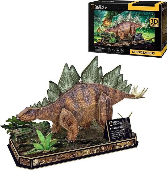 Puzzle 3D National Geographic Stegozaur - Cubic Fun