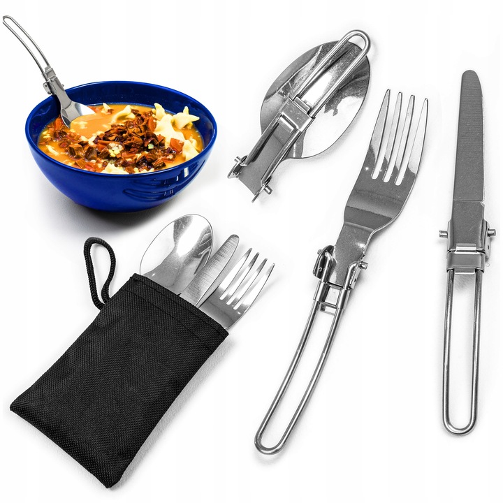 SZTUĆCE TURYSTYCZNE KEMPINGOWE NIEZBĘDNIK POD NAMIOT BIWAK SKŁADANE