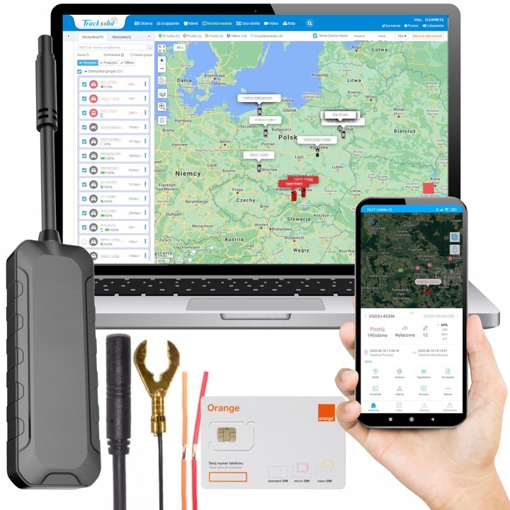 Lokalizator GPS mini Nadajnik Samochodowy Motocyklowy Pojazdu 9-90V SIM SMS