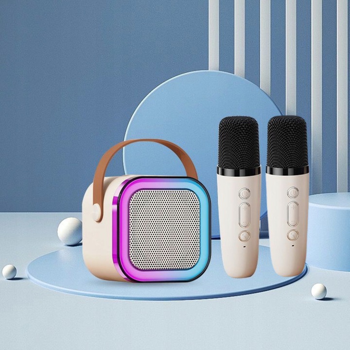 Bezprzewodowy Zestaw Do Karaoke Dla Dzieci Bluetooth Głośnik + 2 mikrofony