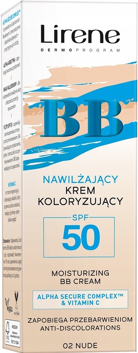 LIRENE Nawilżający Krem BB SPF 50 - 02 Nude