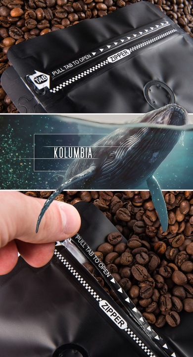 Kawa Ziarnista Świeżo Palona 100% Arabica Kolumbia 1KG Do Ekspresu