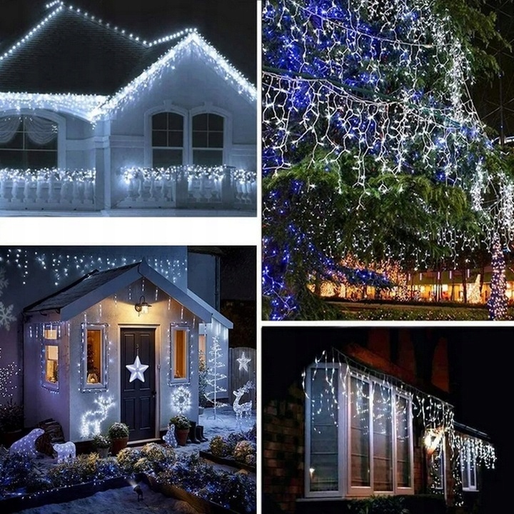 SOPLE 500 LED LAMPKI ZEWNĘTRZNE ŚWIĄTECZNE BIAŁE 8 TRYBÓW IP44