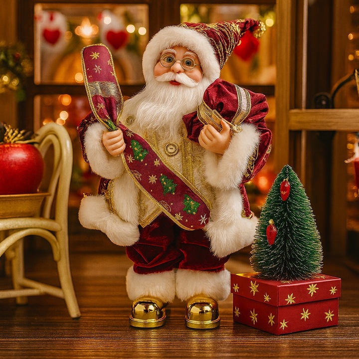 ŚPIEWAJĄCY I TAŃCZĄCY MIKOŁAJ Z PREZENTAMI DUŻY 40 CM NA ŚWIĘTA, DLA DZIECI