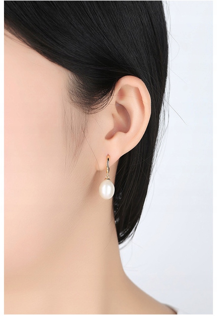 Zlote KOLCZYKI SREBRNE PRÓBA 925 WISZĄCE Perły Słodkowodne SREBRO KÓŁKA