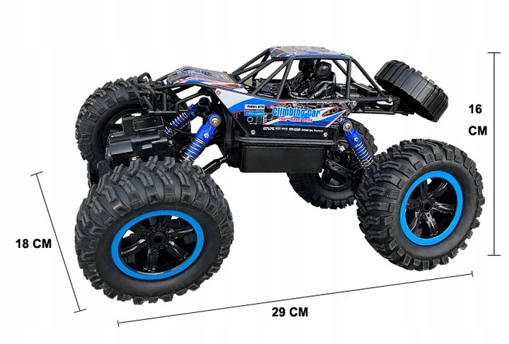 SAMOCHÓD ZDALNIE STEROWANY TERENOWY NAPĘD 4x4 AUTO PILOT RC DUŻY OFF ROAD