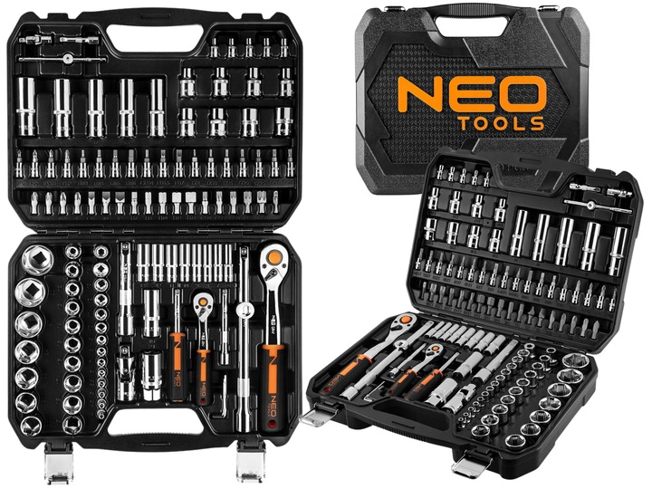 NEO TOOLS Klucze Nasadowe 110 el. 1/4" 1/2" Zestaw Narzędzi Walizka