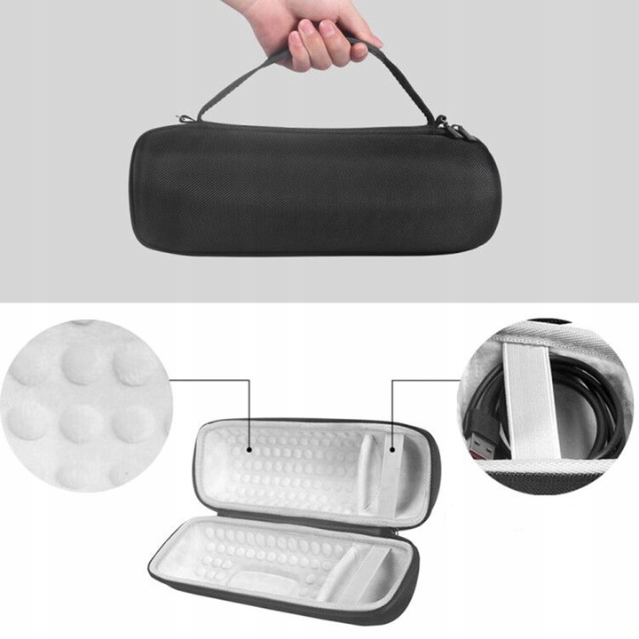 ETUI FUTERAŁ POKROWIEC CASE NA ZAMEK NA GŁOŚNIK JBL CHARGE 5 CZARNY