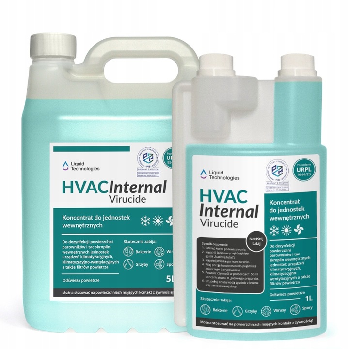 HVAC Internal Virucide 1L Płyn środek do dezynfekcji klimatyzacji BIOCLEAN