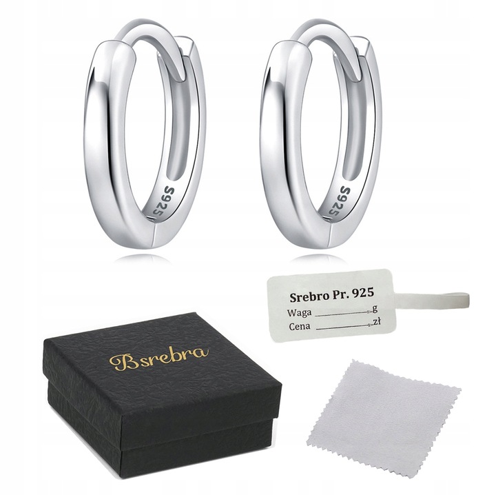 Kolczyki Srebrne PRÓBA 925 KOŁA OBRĘCZE SREBRO Proste KÓŁKA