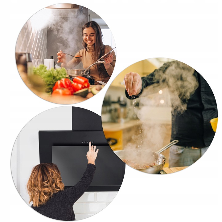 OKAP KUCHENNY KOMINOWY SZKŁO LED BERDSEN 60cm