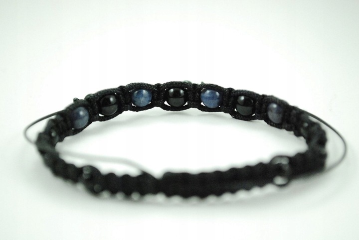 Bransoletka makrama TURMALIN SZAFIR ochrona i optymizm