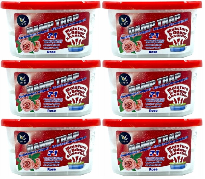 Ardor Pochłaniacze Wilgoci 3w1 Rose Zestaw 6x400 ml