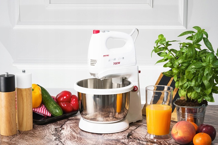 Mikser ręczny z misą biały MPM MMR-21Z