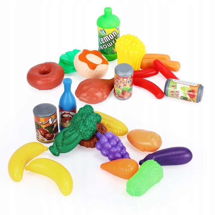 WARZYWA OWOCE PRODUKTY SPOŻYWCE DO KUCHNI DLA DZIECI PLASTIKOWE 120 el.