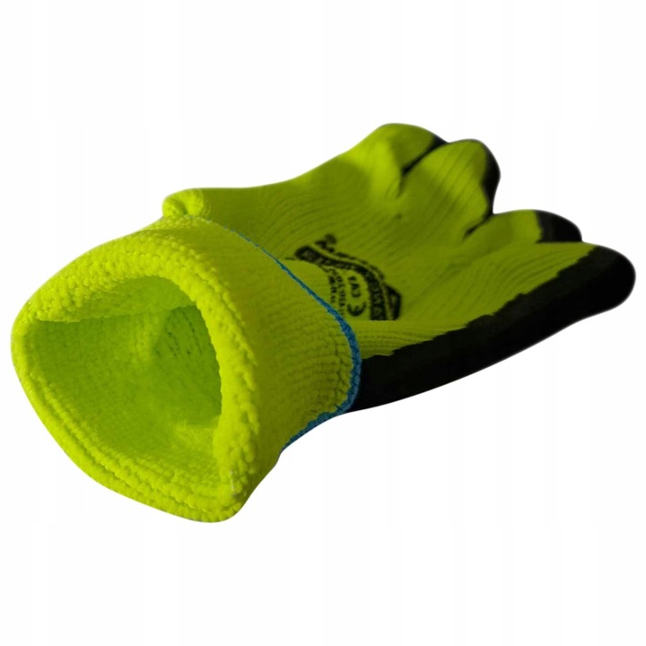 12 PAR Rękawice Robocze Ocieplane Ochronne BHP Grube Zimowe Latex Ciepłe 10