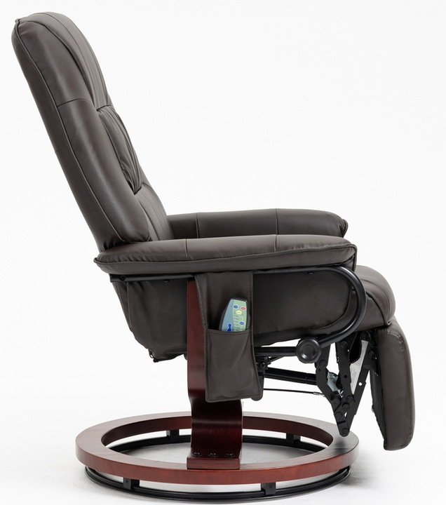 FOTEL MASUJĄCY ROZKŁADANY WYPOCZYNKOWY BRĄZOWY