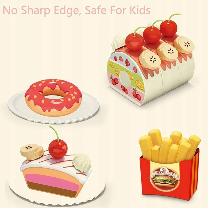 WIELKI ZESTAW CUKIERNIA TORT URODZINOWY KROJENIA SERWIS HERBATY 85EL WOOPIE