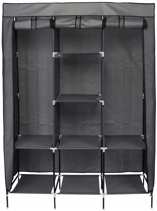 SZAFA Przenośnia tekstylna 8 półek pojemna 127X45X172CM turystyczna lekka