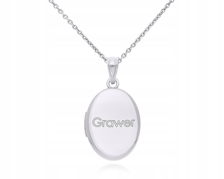 Srebrny łańcuszek z SEKRETNIKIEM NA ZDJĘCIA + Grawer dł. 50 cm 925