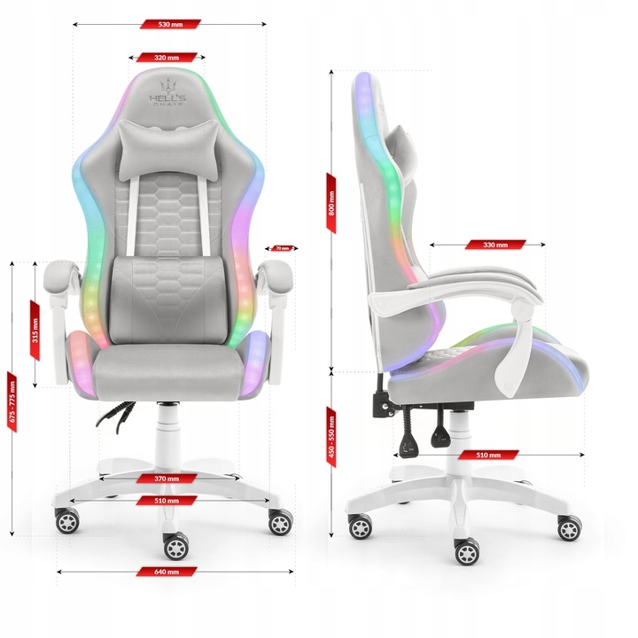 FOTEL GAMINGOWY DLA GRACZA BIUROWY HELL'S