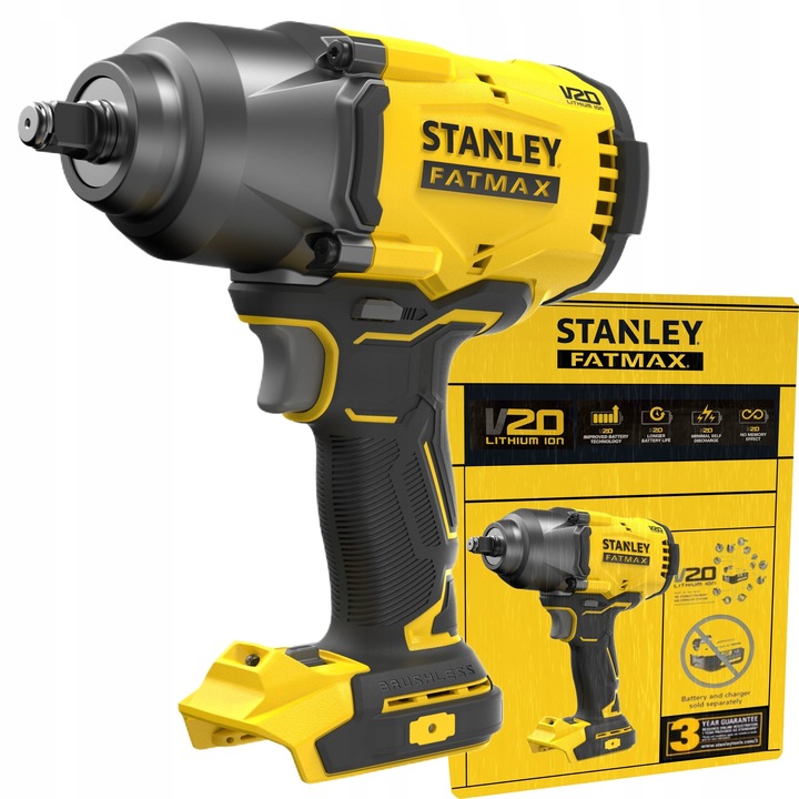 STANLEY BEZSZCZOTKOWY KLUCZ UDAROWY 1/2” 949Nm 18V FATMAX V20 SFMCF940B AKU