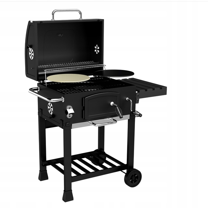 GRILL WĘGLOWY OGRODOWY Koler Ember ch1 RUSZT Z POKRYWĄ POPIELNIK +TERMOMETR