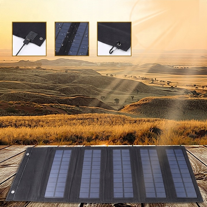 Przenośny Panel Solarny Na Plecy 5V10W 2x USB