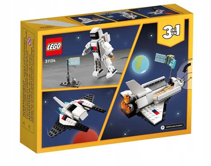 KLOCKI LEGO CREATOR 3w1 PROM KOSMICZNY ASTRONAUTA PREZENT DLA 6,7,8 LATKA
