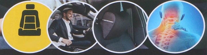 PODUSZKA PODRÓŻNA ZAGŁÓWEK Podróżny DO SAMOCHODU Pianka Pamięciowa DUNLOP