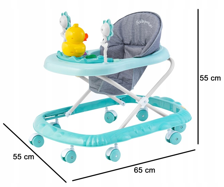 INTERAKTYWNY CHODZIK JEŹDZIK DLA DZIECI SKŁADANY 2 KOLORY KACZKA