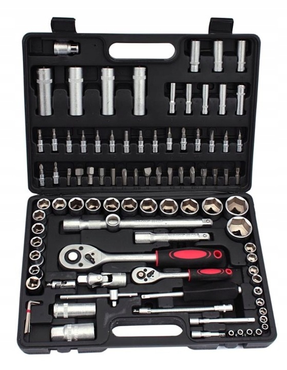 ZESTAW KLUCZY NASADOWYCH SAMOCHODOWE 94 ELEMENTÓW