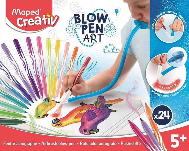 Maped Creativ flamastry dmuchane 24 kolory Blowpen Art zestaw kreatywny
