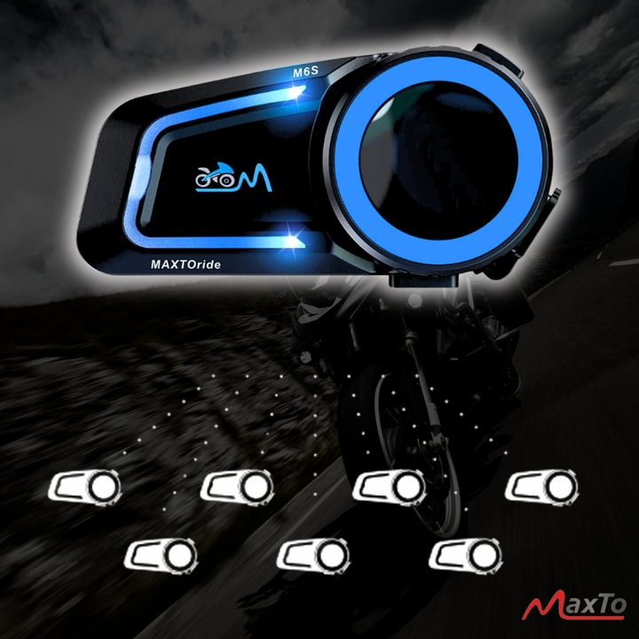 INTERKOM MOTOCYKLOWY MaxTo M6S MESH SYSTEM DO 8 MOTOCYKLISTÓW PO POLSKU